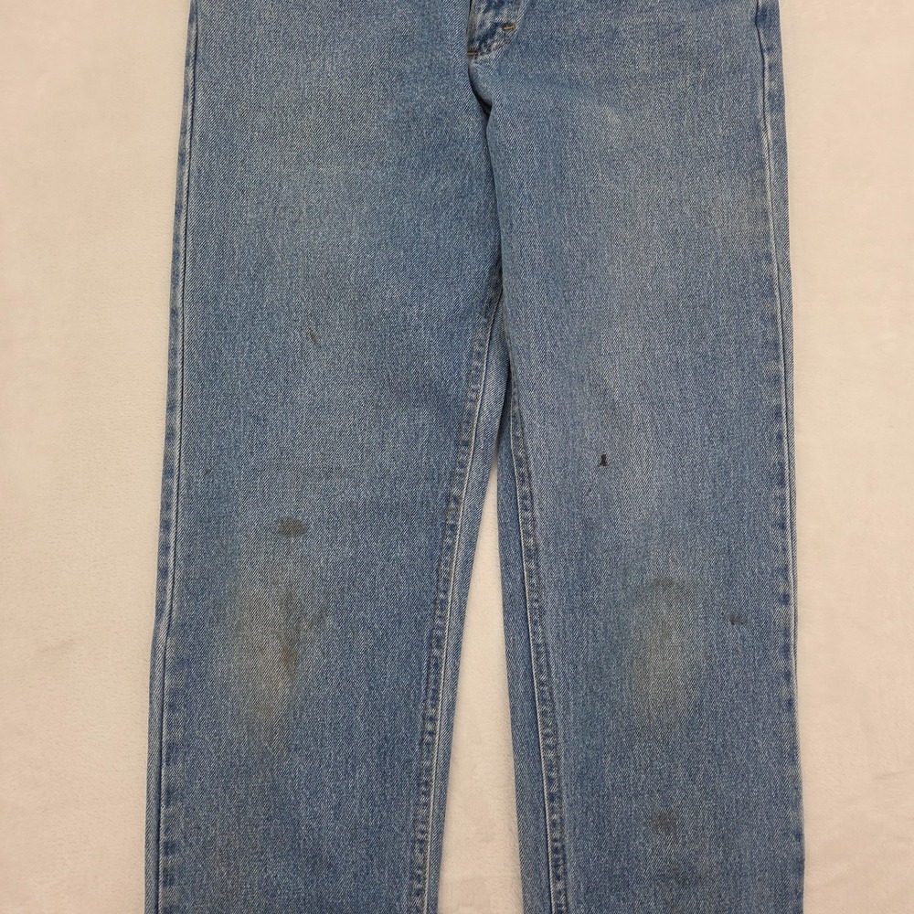 VTG Lee Mens Straight Leg Jeans 33x36 Fits 32x35 Blue Union Made USA 205-5591 - Picture 4 of 16